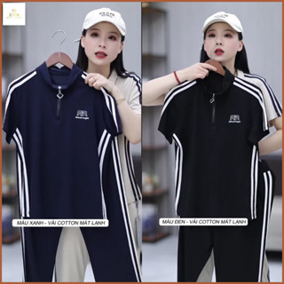  Đồ bộ trung niên nữ thiết kế quần dài áo cộc chất cotton mềm mát kiểu dáng thời thượng dành cho mẹ cho bà B21 