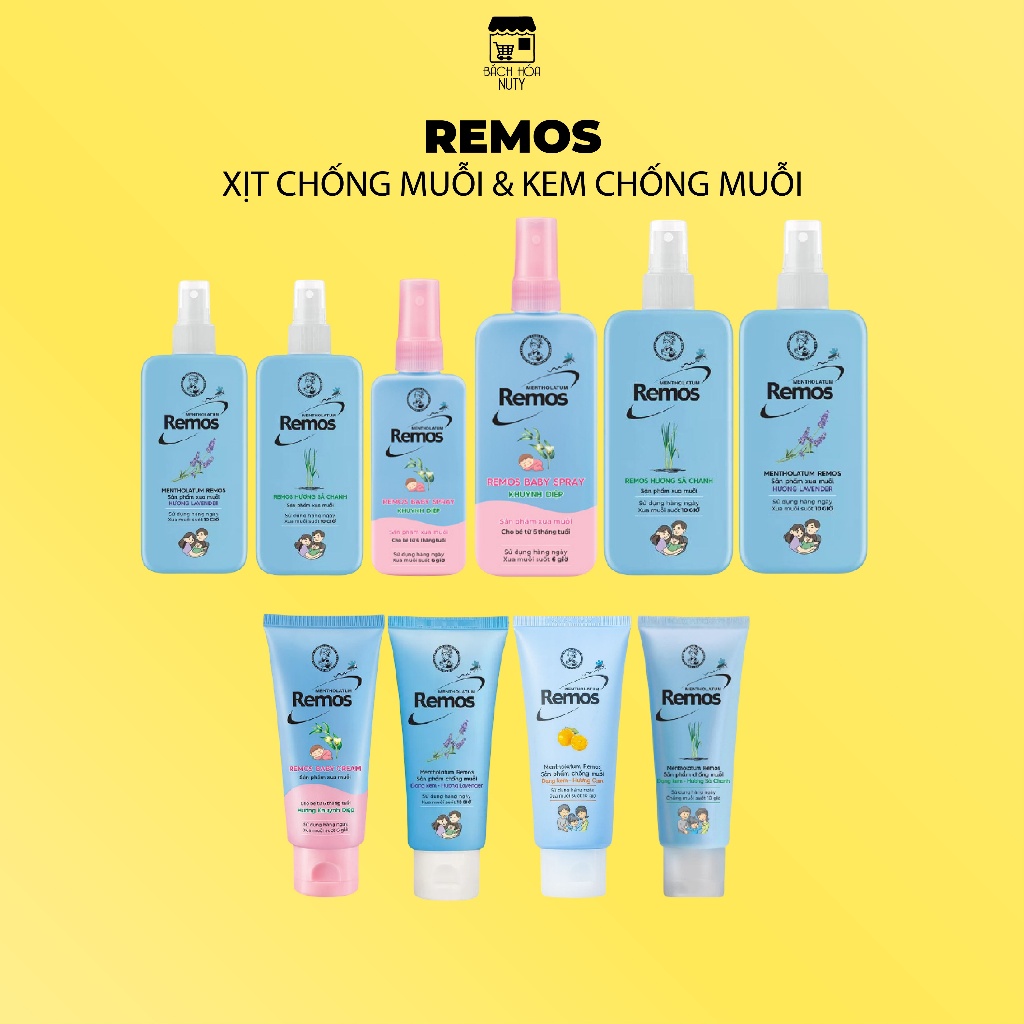 Xịt Xua Muỗi Remos (70ml, 150ml) /Kem Xua Muỗi (70g)