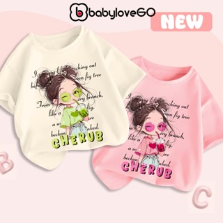  Áo thun bé gái BabyloveGO áo phông cộc tay cổ tròn siêu xinh chất cotton mềm nhẹ thoáng mát cho bé 1-10 tuổi 