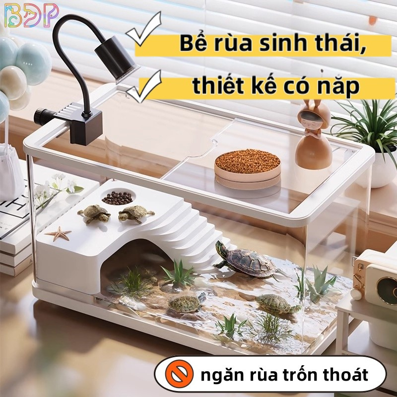  Bể rùa sinh thái,Bể nuôi rùa mini có bệ tắm & lọc nước|Thích hợp dùng trong nhà ban công rùa cảnh nuôi LGF001 