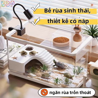  Bể rùa sinh thái,Bể nuôi rùa mini có bệ tắm & lọc nước|Thích hợp dùng trong nhà ban công rùa cảnh nuôi LGF001 