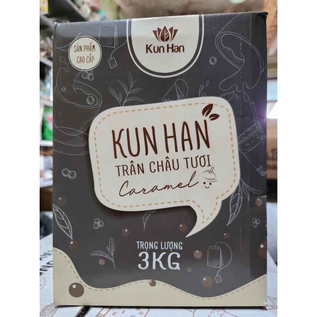 trân châu tươi kunhan cao cấp hộp 2kg và 3kg