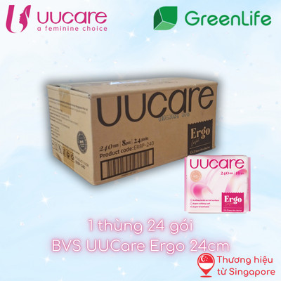 1 THÙNG BĂNG VỆ SINH UUCARE ERGO 24cm 8 miếng 24 gói/thùng