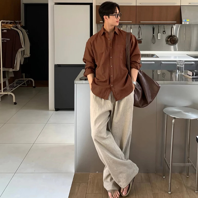 Áo sơ mi nam cổ bẻ dài tay vải đũi Linen cao cấp, phom dáng thoải mái thấm hút tốt ZUTEE