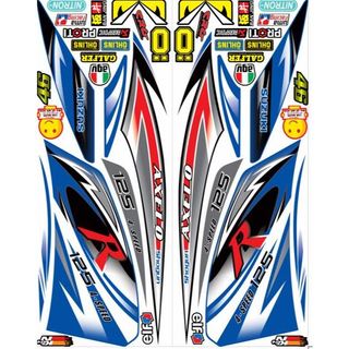 Tem xe axelo 125 trắng xanh