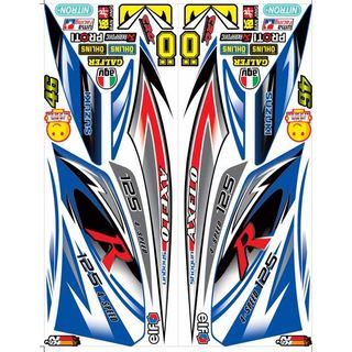 Tem xe axelo 125 trắng xanh