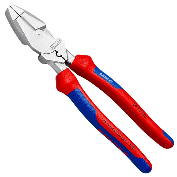 Kìm đầu bằng trợ lực Knipex 09 15 240 size 240mm, cán bọc nhựa đa màu, mạ chrome. Knipex - Germany