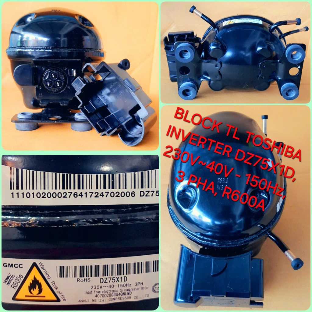 BLOCK TỦ LẠNH TOSHIBA INVERTER DZ75X1D, 230V~40V - 150Hz, 3 PHA , R600A LÂM TÀI PHÚ