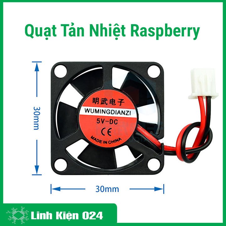 Quạt tản nhiệt Raspberry 3010 5V kích thước 3x3x1cm