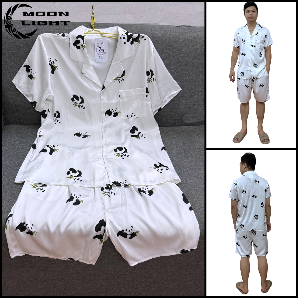 Bộ đồ ngủ nam vải lụa Latin mềm mại thoáng mát họa tiết hình