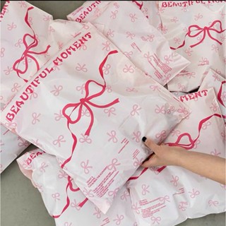 1kg túi gói hàng, túi niêm phong màu hồng IN HỒNG NƠ cực xinh