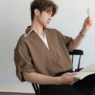 [NEW IN] Áo Polo Nam cao cấp AIRING From Rộng Cotton Lạnh Line Cổ chữ V, Thoáng Mát - SHINGHAI