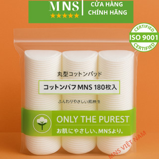  Bông tẩy trang MNS 180 miếng Cotton tự nhiên tẩy trang mềm mịn ISO9001:2015 