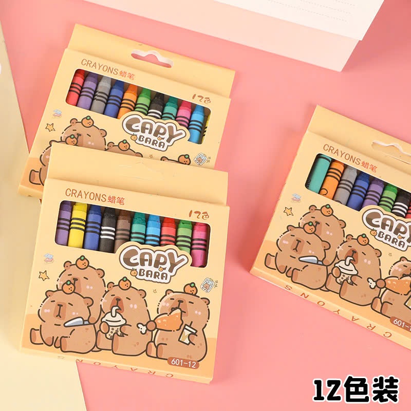 Bút màu sáp 12 màu_Bút tô màu cho bé loại tốt_sáp màu CAPYBARA, aihao giá rẻ