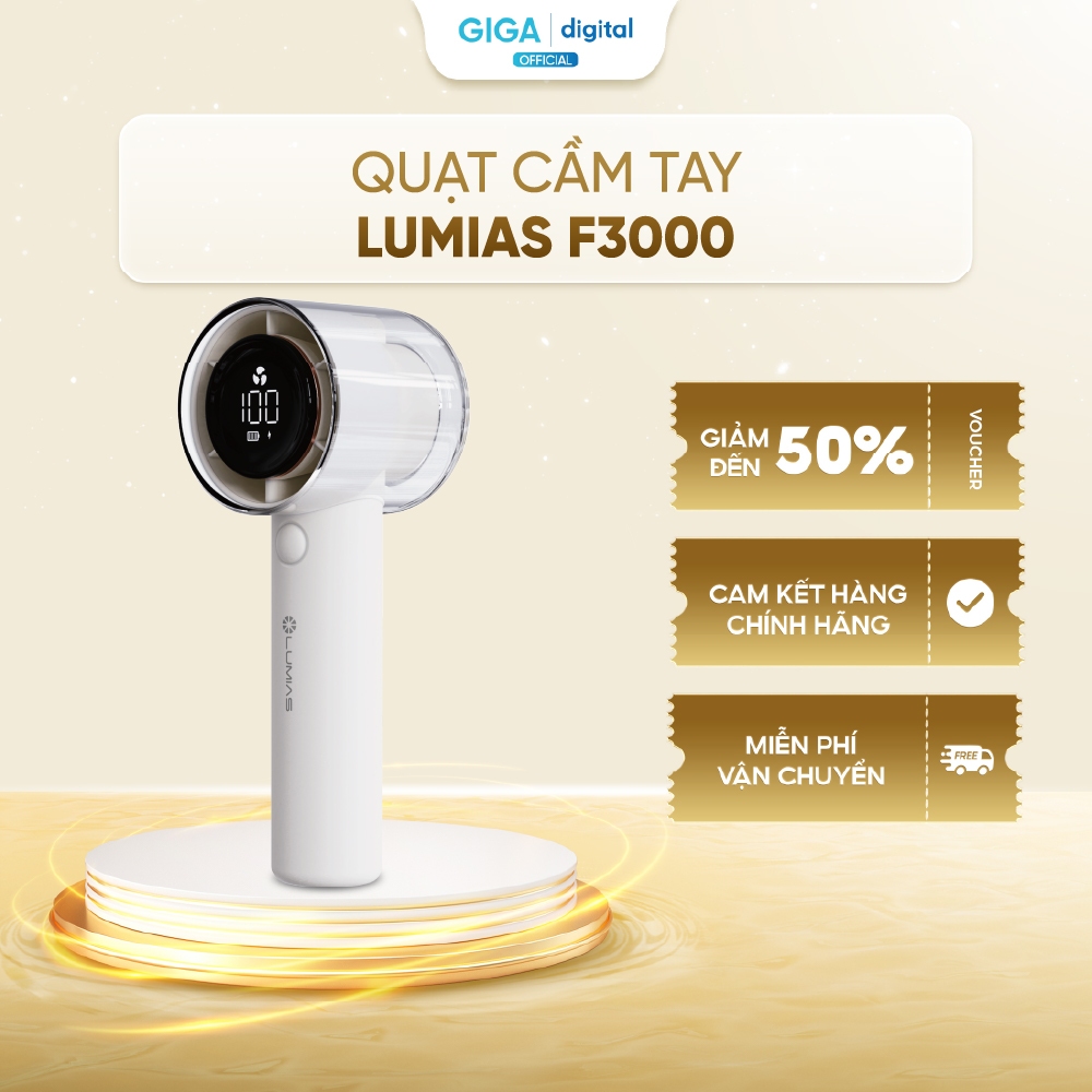Quạt cầm tay Lumias F3000 - 5W, 3000mAh - 100 tốc độ gió