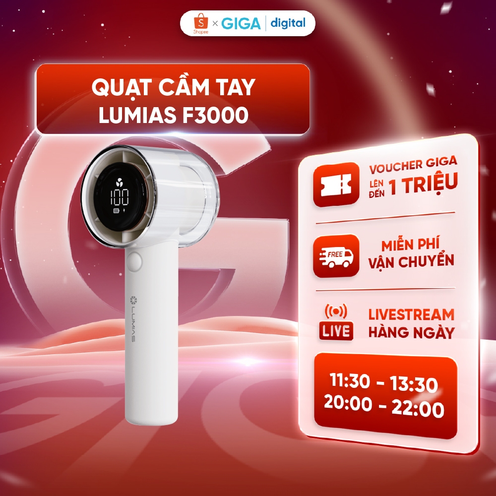 Quạt cầm tay Lumias F3000 - 5W, 3000mAh - 100 tốc độ gió