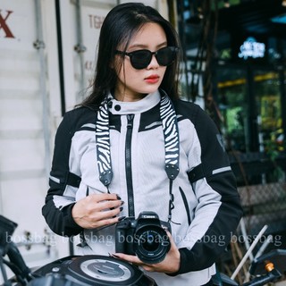 [CAMERA] Dây Đeo Máy Ảnh Classical Thổ Cẩm Hoa Văn Xanh