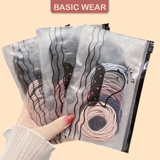Túi 100 Chun Cột Tóc, set 100 Chun Buộc Tóc Túi Zip