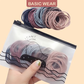 Túi 100 Chun Cột Tóc, set 100 Chun Buộc Tóc Túi Zip