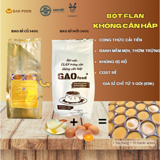 Bột Flan Gạo Food 340g nấu KHÔNG CẦN HẤP (Vẫn dùng trứng, sữa - cost thấp)