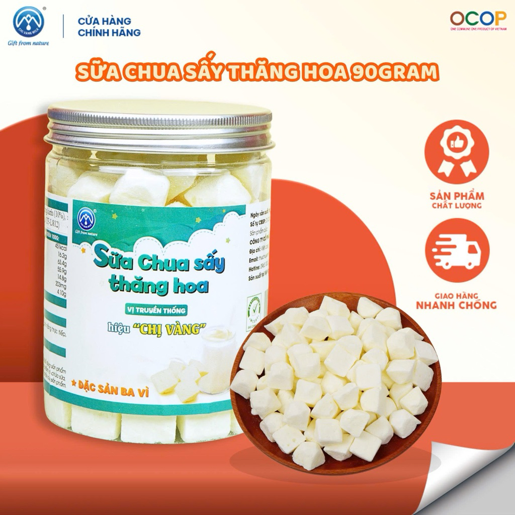 Sữa Chua Sấy Thăng Hoa Ba Vì Hộp 100 gram Sữa Chị Vàng OFFICIAL
