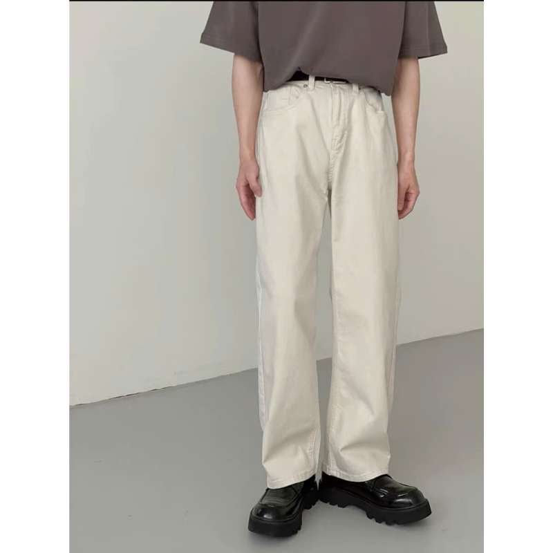 (LILOHA x THANHDONGIAN) Jean Ống Suông Màu Trắng – Phong Cách Tối Giản – Vải Dày Tôn Dáng – Mã JW01 | BigBuy360 - bigbuy360.vn