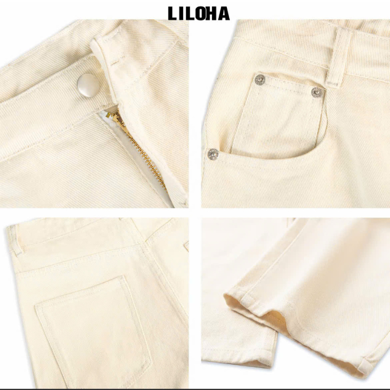 (LILOHA x THANHDONGIAN) Jean Ống Suông Màu Trắng – Phong Cách Tối Giản – Vải Dày Tôn Dáng – Mã JW01 | BigBuy360 - bigbuy360.vn