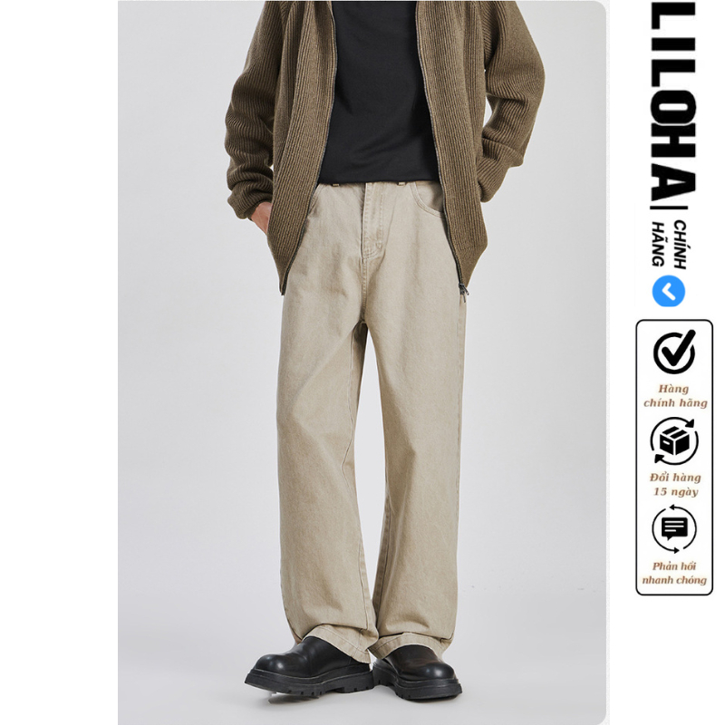 (LILOHA x THANHDONGIAN) Jean Ống Suông Màu Trắng – Phong Cách Tối Giản – Vải Dày Tôn Dáng – Mã JW01 | BigBuy360 - bigbuy360.vn