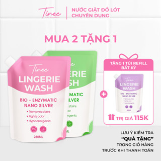 [MUA 2 TẶNG 1] Túi refill - Nước Giặt Đồ Lót Chuyên Dụng Tinee 280ml Nano Bạc Hạn Chế Nấm Khuẩn