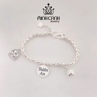 Lắc Bạc Cho Bé Mix Thẻ Tên Và Con Giáp Theo Tuổi - Minh Canh Jewelry