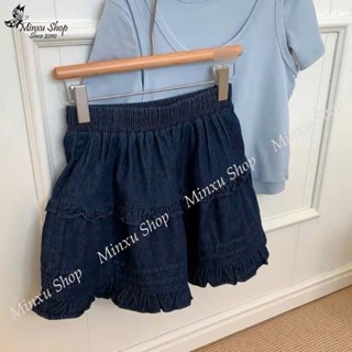 Chân Váy Jean Dáng Xòe Tầng Phối Bèo Hàng QC Minxu Shop CV7K