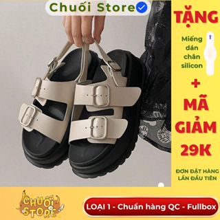 [SẴN CHUẨN QC] Dép sandal LOẠI 1 nữ - Giày quai hậu đế độn hai quai ngang khuy phong cách hàn quốc ulzzang xinh iu