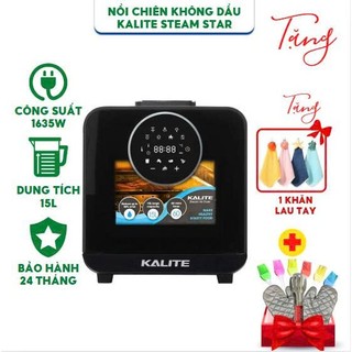 Nồi chiên không dầu hơi nước Kalite Steam Star Dung tích 15 lít Công suất 1635W - Bảo hành 24 tháng 