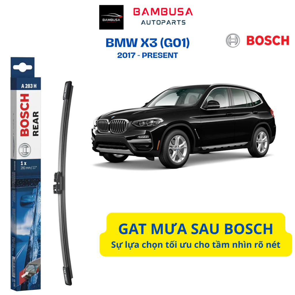 Gạt mưa phía sau cho BMW X3 (G01) (2017 – nay) - BOSCH A283H chính hãng