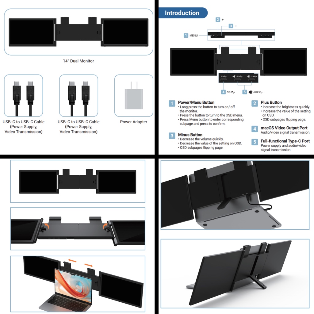 [NEW] BOE Màn hình đôi di động Dual portable screen chính hãng - 14 inch | BigBuy360 - bigbuy360.vn