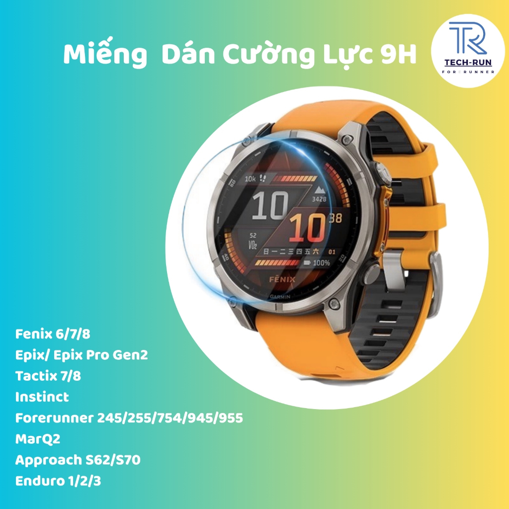 Miếng Dán Cường Lực 9H Đồng Hồ Garmin Fenix/Forerunner/Tactix/Epix/MarQ/Instinct