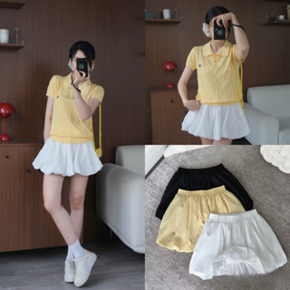 Chân váy thô bí phồng ngắn 3 màu Nữ the.sweaterweather TSW