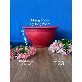   5-10 Cái  Chậu Nhựa Trồng Cây T33 Truyền Thống Loại Dày Dặn 25x15cm 
