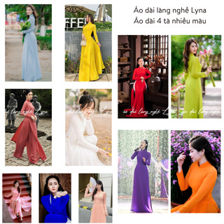  Áo dài truyền thống 4 tà chiffon nhiều màu from chuẩn đẹp vải mềm mặc thoáng_ Áo dài Lyna 
