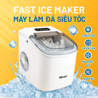 Máy Làm Đá Siêu Tốc Xiaomi-HICON Mini Gia Đình Công Suất 105W - Tủ Làm Đá Nhanh Tức Thì Hicon Chỉ Với 6 Phút.