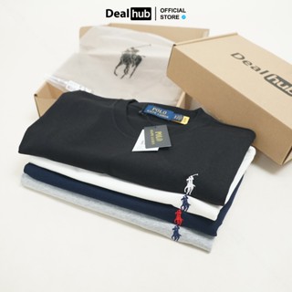 Áo Thun Basic Thêu Ngựa Rap Lauren Vải Cotton Ít Nhăn Form Regular Fit Châu Âu