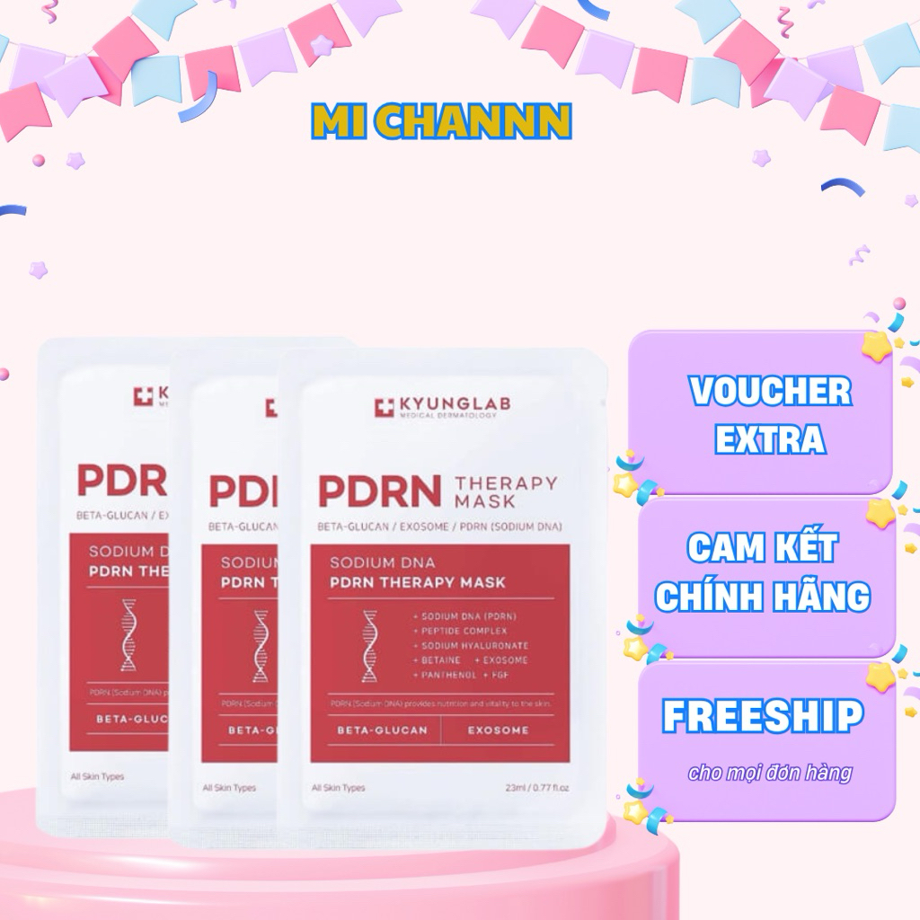 Mặt nạ kyunglab PDRN cấp ẩm căng bóng da mask PDRN phục hồi giúp trắng da Combo 10 mask