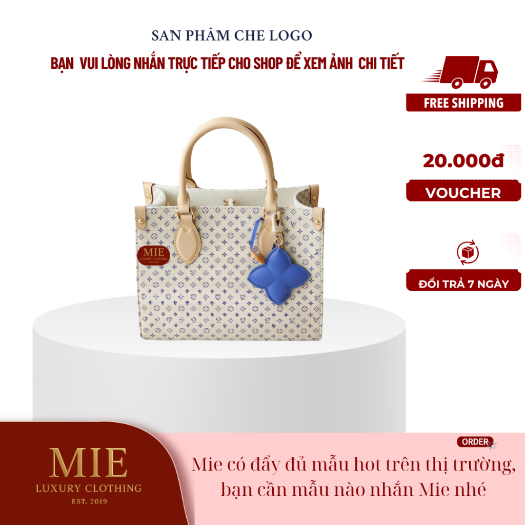 [ 𝐌𝐈𝐄 - 𝐋𝐔𝐗𝐔𝐑𝐘 𝐂𝐋𝐎𝐓𝐇𝐈𝐍𝐆 ] TÚI XÁCH Onthego monogram size: 25cm