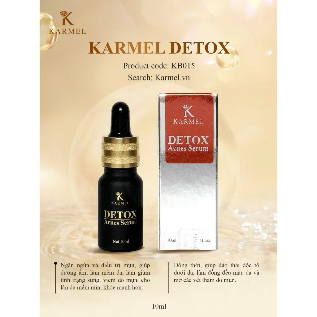 Serum Loại Bỏ Mụn đầu đen, bã nhờn, da sần vỏ cam, mờ vết thâm nám, tái tạo da, dưỡng trắng da-Detox