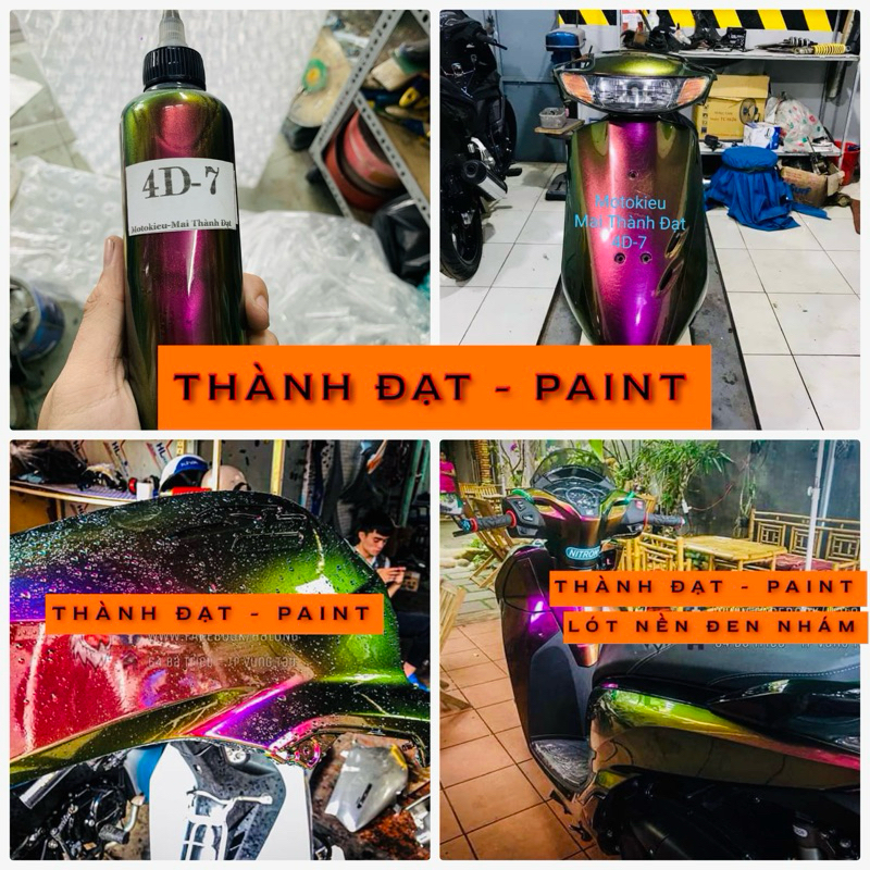 Màu Sơn 4D mã 4D-7 Chuyển đổi góc nhìn ( Tím-Hồng-Vàng-Lá ) ( Sơn oto xe máy )Đóng gói tùy chọn
