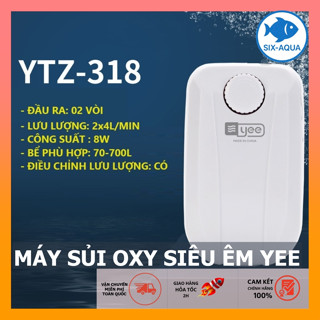 Máy Sủi Oxy Siêu Êm YEE 1 Vòi, 2 Vòi, 4 Vòi (KM TẶNG KÈM ĐĨA SỦI CAO CẤP và DÂY SỦI CHỐNG GẬP) Tùy Chỉnh Lưu Lượng