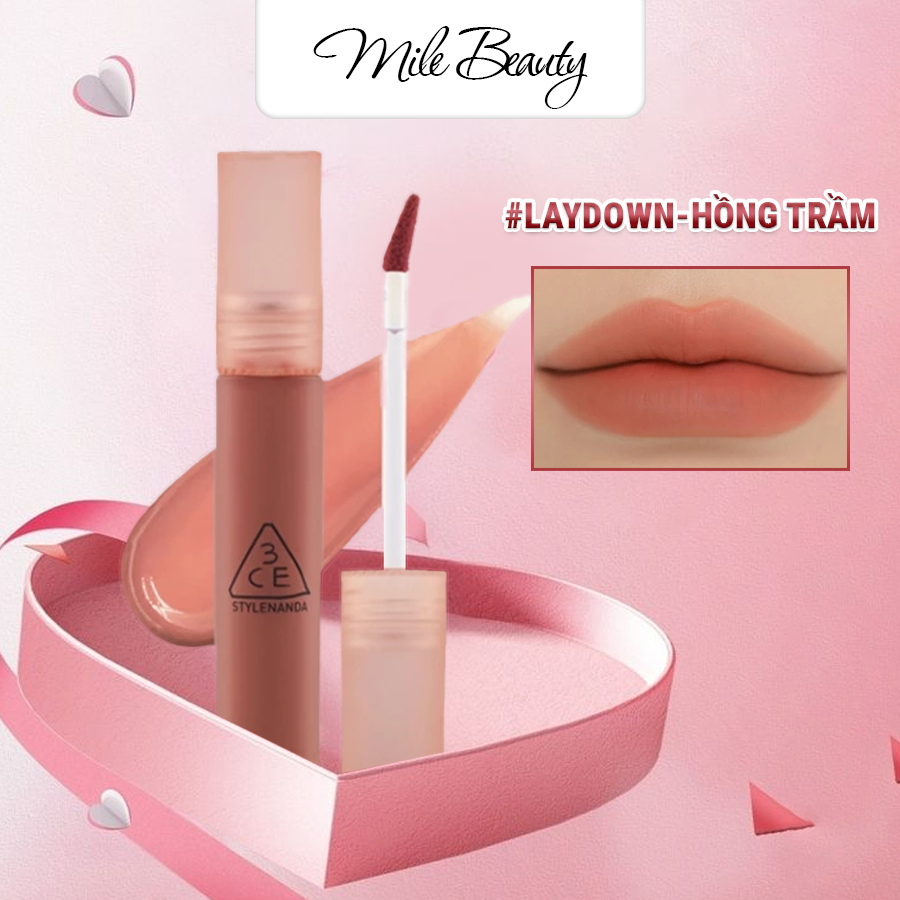 Son Tint Hàn Quốc 3CE Blur Water Tint 4.6g – Màu Laydown MLBB Hồng Nude Tự Nhiên