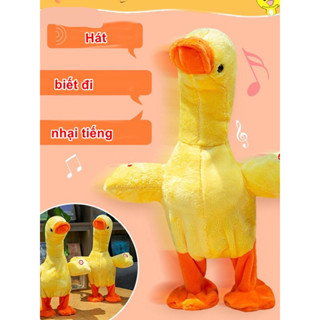 Vịt nhại giọng biêt nói, vịt đồ chơi cho bé, vịt nhại giọng biết đi biết hát Tiếng Việt biết nói cầm cổ kêu quạc quạc