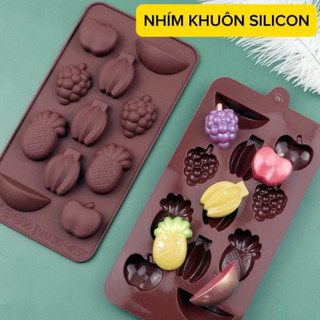  NHÍM KHUÔN SILICON 11 TRÁI CÂY LÀM BÁNH ĐẬU XANH SOCOLA RAU CÂU TOPPING KHÚC BẠCH TRÀ SỮA SÁP THƠM 