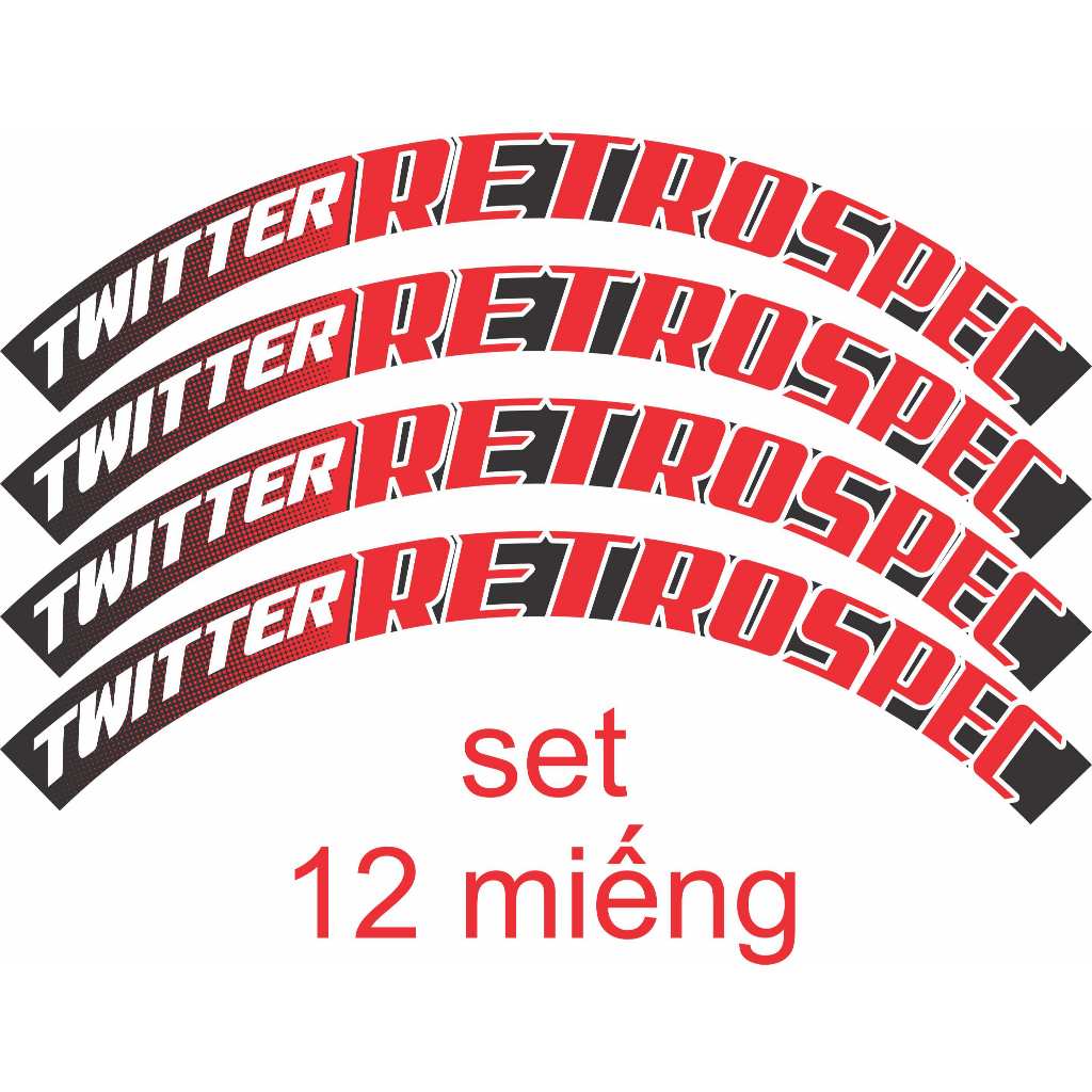 tem  TWITTER RETROSPEC 3cm dán vành xe đạp